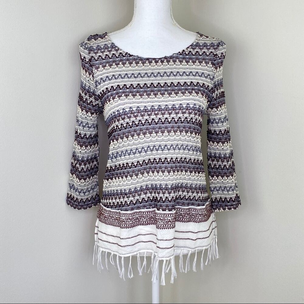 Stitch Fix‎ Skies are Blue Top Brown Size S Boho
